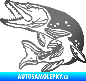 Samolepka Štika 002 levá grafitová metalíza