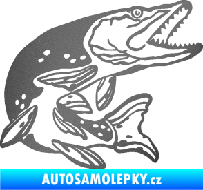 Samolepka Štika 002 pravá grafitová metalíza
