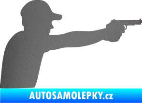 Samolepka Střelec silueta 001 pravá grafitová metalíza
