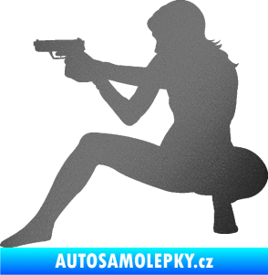 Samolepka Střelkyně 003 levá grafitová metalíza