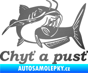 Samolepka Sumec 002 chyť a pusť pravá grafitová metalíza