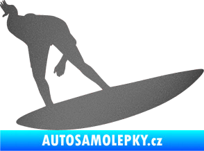 Samolepka Surfař 001 pravá grafitová metalíza
