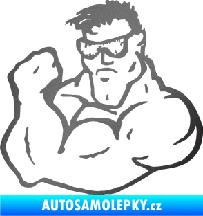 Samolepka Svalovec levá grafitová metalíza