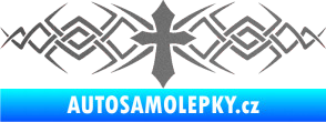 Samolepka Tetování 080 kříž grafitová metalíza