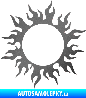 Samolepka Tetování 116 slunce s plameny grafitová metalíza