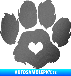 Samolepka Tlapka 006 pravá grafitová metalíza
