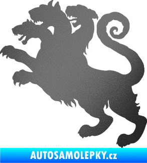 Samolepka Trojhlavý pes kerberos 002 levá grafitová metalíza
