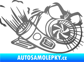 Samolepka Turbo 003 pravá angry grafitová metalíza