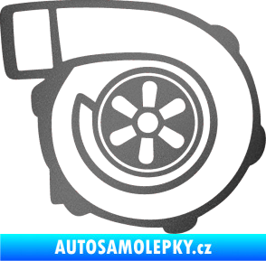Samolepka Turbo silueta 001  pravá grafitová metalíza