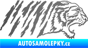 Samolepka Tygr 004 pravá grafitová metalíza