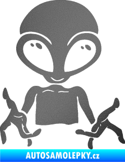 Samolepka UFO 006 pravá grafitová metalíza