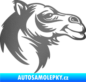 Samolepka Velbloud 004 pravá hlava grafitová metalíza