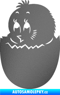 Samolepka Velikonoční dekorace 001 levá kuřátko grafitová metalíza