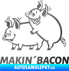 Samolepka Veselá prasátka makin bacon levá grafitová metalíza