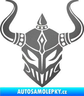 Samolepka Vikingská helma grafitová metalíza