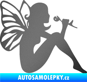 Samolepka Víla 001 pravá grafitová metalíza