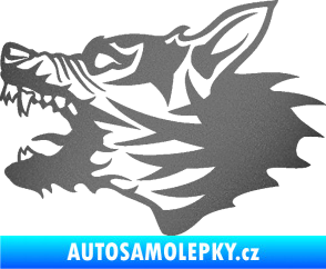 Samolepka Vlk 003 levá grafitová metalíza