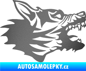 Samolepka Vlk 003 pravá grafitová metalíza