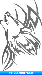 Samolepka Vlk 020 levá grafitová metalíza