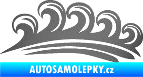 Samolepka Vlny 001 levá moře grafitová metalíza