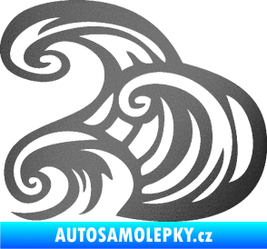 Samolepka Vlny 004 levá moře grafitová metalíza