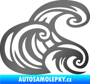Samolepka Vlny 004 pravá moře grafitová metalíza