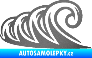 Samolepka Vlny 006 levá moře grafitová metalíza