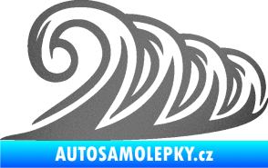 Samolepka Vlny 006 pravá moře grafitová metalíza