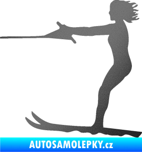Samolepka Vodní lyže 002 levá grafitová metalíza