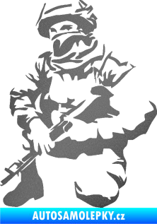 Samolepka Voják 008 levá grafitová metalíza
