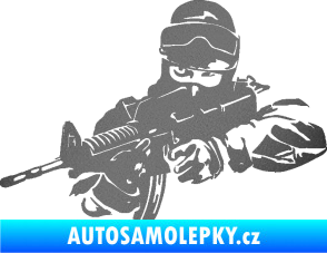 Samolepka Voják 009 levá grafitová metalíza