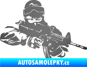 Samolepka Voják 009 pravá grafitová metalíza