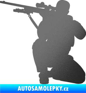 Samolepka Voják 010 levá sniper grafitová metalíza
