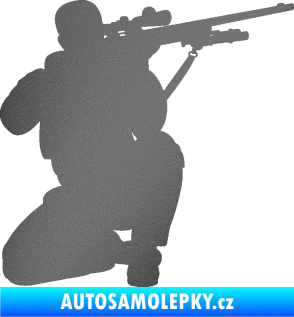 Samolepka Voják 010 pravá sniper grafitová metalíza