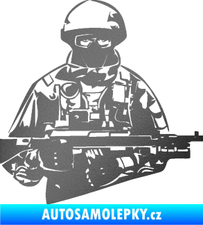 Samolepka Voják 013 pravá grafitová metalíza