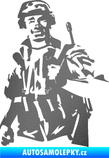 Samolepka Voják 014 levá grafitová metalíza