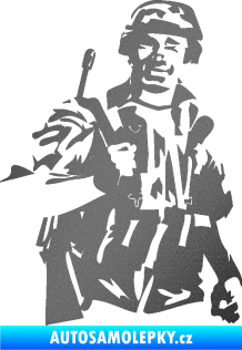 Samolepka Voják 014 pravá grafitová metalíza