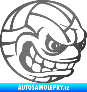Samolepka Volejbalový míč 001 pravá s obličejem grafitová metalíza