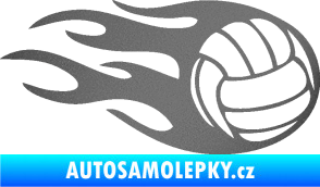 Samolepka Volejbalový míč 002 pravá grafitová metalíza