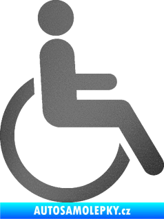 Samolepka Vozíčkář 002 invalida - pravá grafitová metalíza