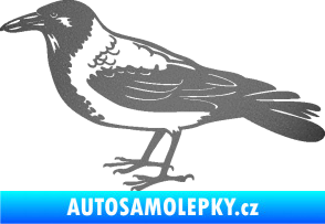 Samolepka Vrána 001 levá grafitová metalíza