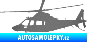 Samolepka Vrtulník 004 levá helikoptéra grafitová metalíza