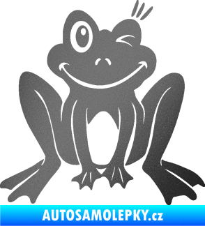 Samolepka Žába 010 pravá mrkající grafitová metalíza