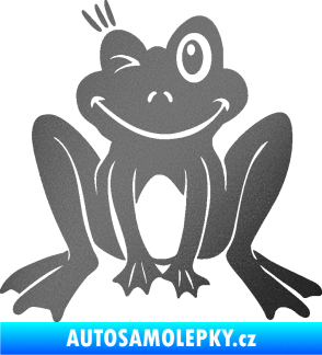 Samolepka Žába 010 levá mrkající grafitová metalíza