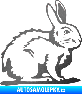 Samolepka Zajíček 001 pravá grafitová metalíza