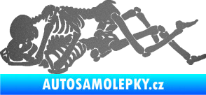 Samolepka Zamilované kostry 001 levá láska až za hrob grafitová metalíza