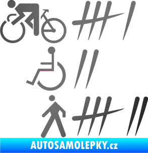Samolepka Zářezy 001 levá grafitová metalíza