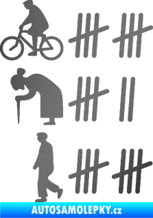 Samolepka Zářezy 002 levá grafitová metalíza