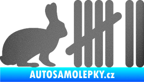 Samolepka Zářezy 003 zajíc grafitová metalíza