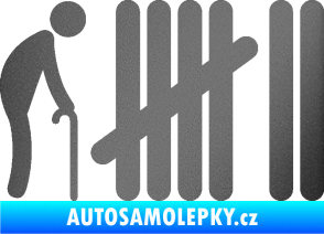 Samolepka Zářezy 005  grafitová metalíza